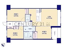 グラン・アルベーラ横濱・関内 3LDKの間取図画像