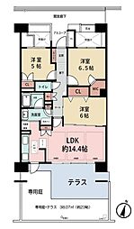 ヒルズシンフォニア北浦和 3LDKの間取図画像