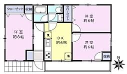 パナハイツ 3DKの間取図画像