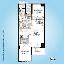 ライオンズマンション大森 2LDKの間取図画像