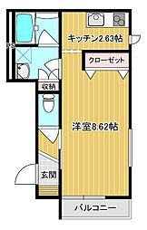 ラ・プリマヴェーラ 1Kの間取図画像