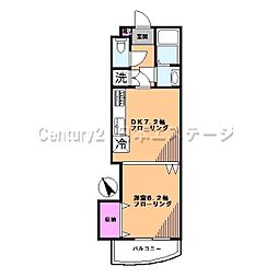 g・カレント 1DKの間取図画像
