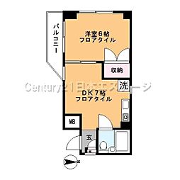 パークハイツ旗の台 1DKの間取図画像