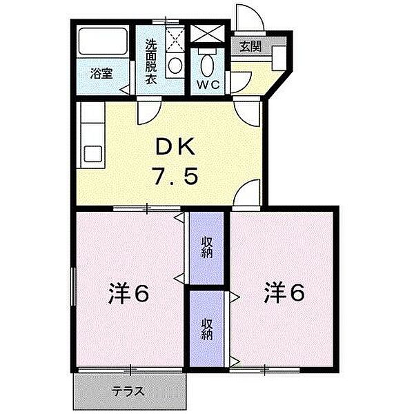 インサイドヒル ｜大阪府大阪狭山市池尻北２丁目(賃貸アパート2DK・1階・46.06㎡)の写真 その2