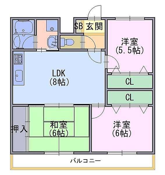 ＭＯグロリーエイト 303｜京都府京都市伏見区羽束師菱川町(賃貸マンション3LDK・3階・63.18㎡)の写真 その2