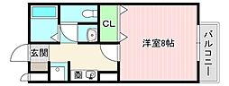 ウイルコート山崎 1Kの間取図画像