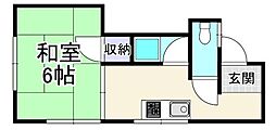 コーポレーション坂本 1Kの間取図画像