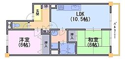 ロイヤルガーデン長岡京 2LDKの間取図画像