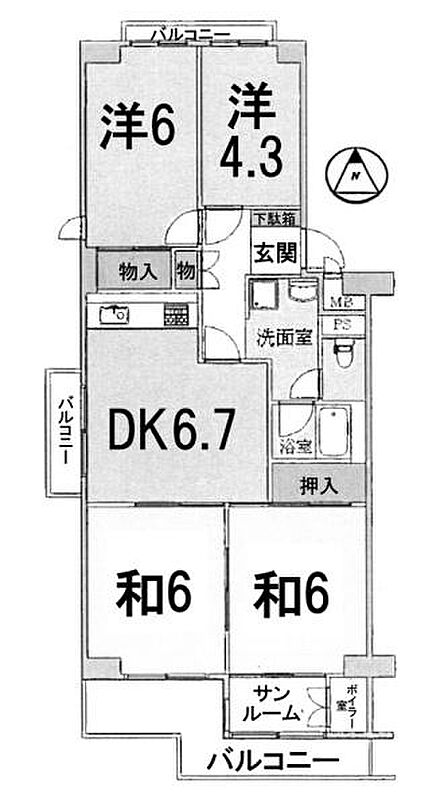 3LDK 間取り