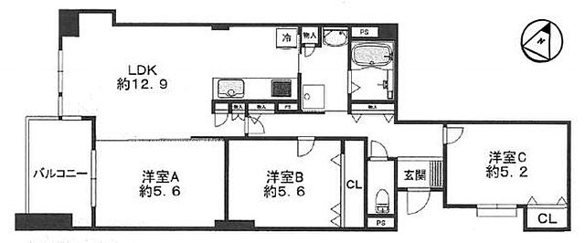 間取り コスモ守山5番館 10階/-
