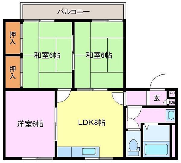 ハイツ辻野 ｜大阪府高石市東羽衣７丁目(賃貸アパート3LDK・2階・56.00㎡)の写真 その2