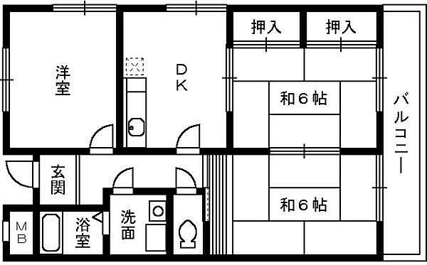 メゾン中塚 ｜大阪府和泉市唐国町２丁目(賃貸マンション3DK・2階・58.00㎡)の写真 その2