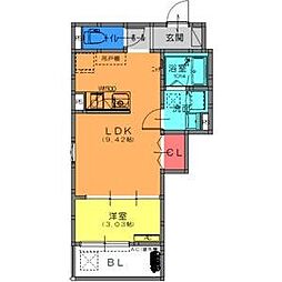Fstyle西取石4号館 2階1LDKの間取り