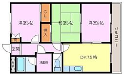 ラ・フォーレ松ノ下 3DKの間取図画像