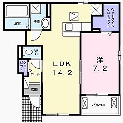 シャルム・ソレイユ 1LDKの間取図画像