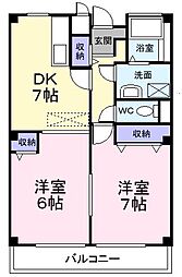 フロール 2DKの間取図画像