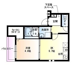 堺市西区鳳中町1丁アパート 1DKの間取図画像