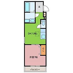 Feliz高石千代田 1DKの間取図画像