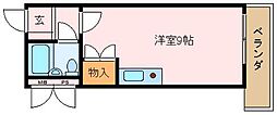 サンシャイン中町 ワンルームの間取図画像