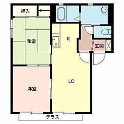 アミ緑町B 2LDKの間取図画像