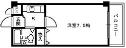 ロイヤルステート津久野 1Kの間取図画像