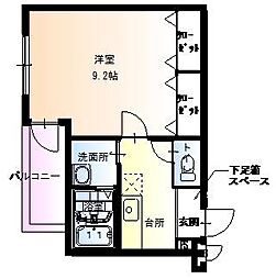 フジパレス諏訪ノ森1番館 1Kの間取図画像
