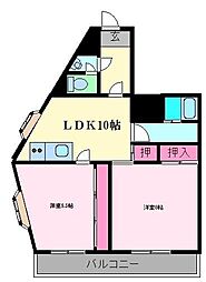 Lakia泉大津レジデンス 2LDKの間取図画像