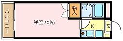 エクセレント羽衣 1Kの間取図画像