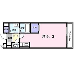 グレイスカルティエ 1Kの間取図画像