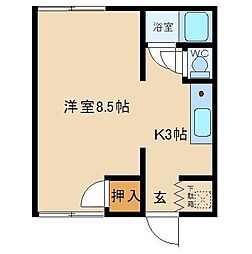 松本ハイツ 1Kの間取図画像