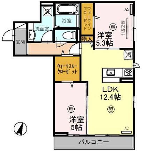 大阪府泉大津市河原町(賃貸アパート2LDK・3階・57.20㎡)の写真 その2