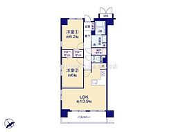 ディアハイム北松戸 2SLDKの間取図画像