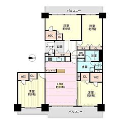 南柏パークハウスB棟 4LDKの間取図画像