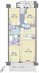 コスモステージ武蔵新城 3LDKの間取図画像