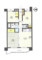 ライオンズマンション東鷲宮 3DKの間取図画像