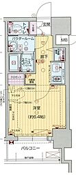 プレサンス難波フィネスト 1Kの間取図画像