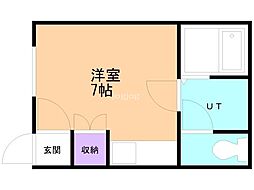 シャングリラ北光 ワンルームの間取図画像