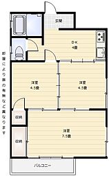 林ハイツ 3Kの間取図画像