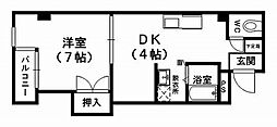 二の宮プラス 1DKの間取図画像