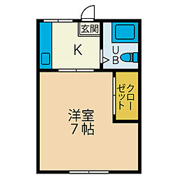 ハイライフ-N 1Kの間取図画像
