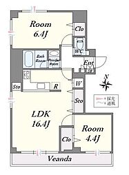 ファーイーストコンドミニアム大森 2LDKの間取図画像