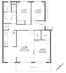 コーポ鵠沼B棟 3LDKの間取図画像