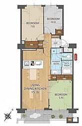 藤沢ビレジ3号棟 3LDKの間取図画像