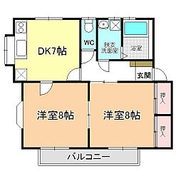 藤ハイム 2DKの間取図画像