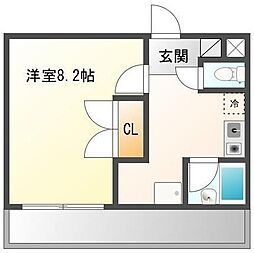 エスパシオ 2階1Kの間取り