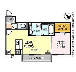 メゾンシャトーベルロード 3階1LDKの間取り