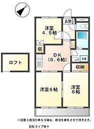 レジデンス・ヒロ 2階3DKの間取り