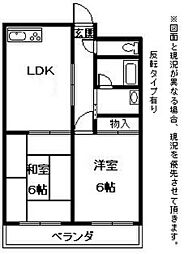 Ｎａｓｕ1ビル 6階2LDKの間取り