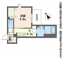 エアフォルク河原 1階1Kの間取り