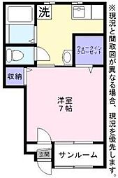 アーバン・サンフィールド 1階1Kの間取り